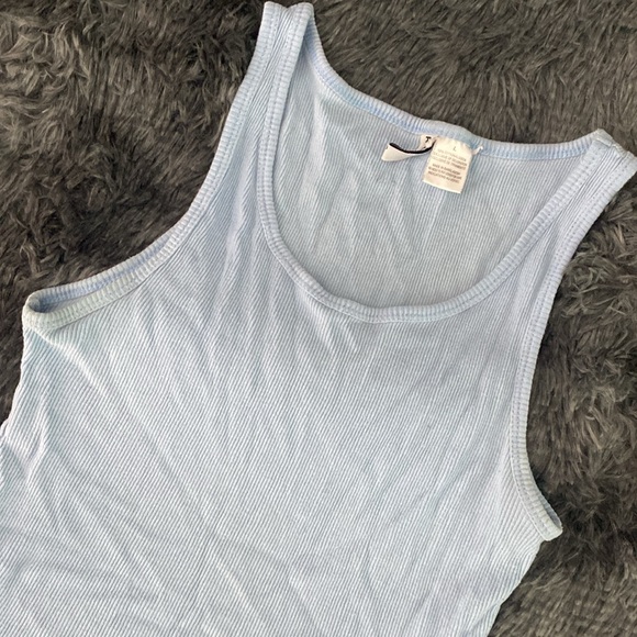 Baby blue ribbed tank top - Picture 2 of 16